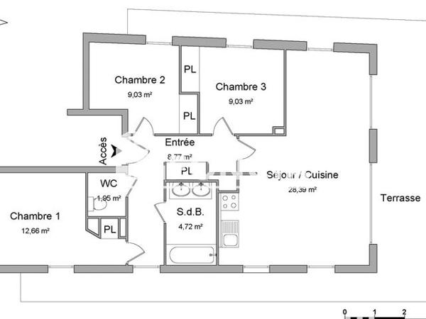 Location Appartement 4 pièces 74.55 m² - 22 CHEMIN DE PELLEPORT Toulouse 31500