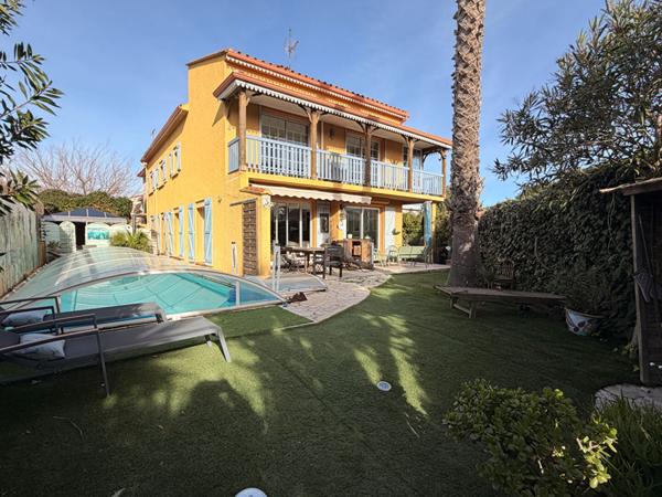 CANET PLAGE - MAISON 183m² - TROIS FACES AVEC PISCINE ET SPA