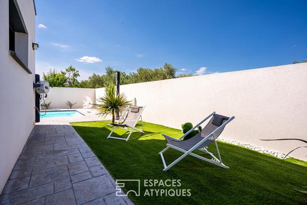Villa contemporaine avec piscine balnéo et prestations haut de gamme à 15 mins de Perpignan