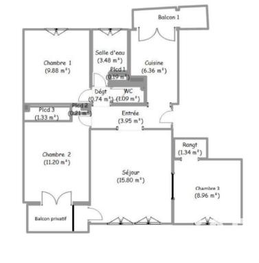 Appartement à vendre 4 pièces 65 m² Melun