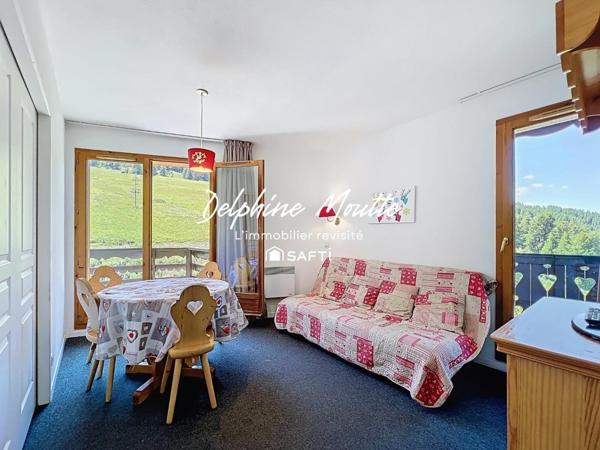 Appartement de 29 m2 4 à 6 couchages skis aux pieds- front de neige. Au calme