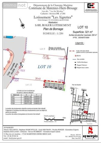 Terrain à Batir à vendre à Marennes-Hiers-Brouage en Charente-Maritime (17320), ref : DD/JOM/23-10-10