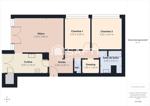 GARCHES - Buzenval appartement 3 pièces 69m2