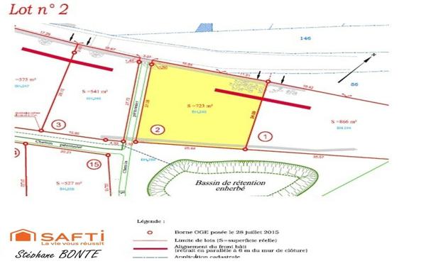 Terrain de 723 m² viabilisée (lot 2) – Le Puy