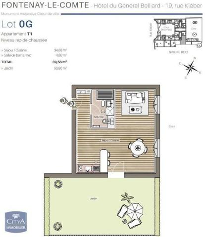 Appartement à louer 1 pièce 37.65m²