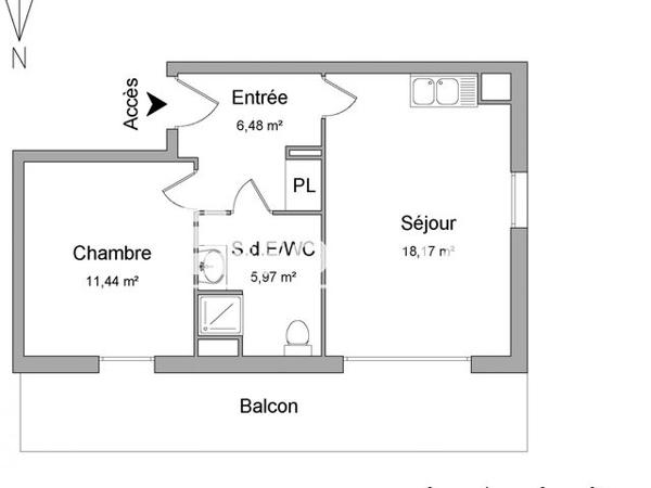 Location Appartement 2 pièces 42.06 m² - 10 RUE DE LA LUNE CORAIL Cergy 95000
