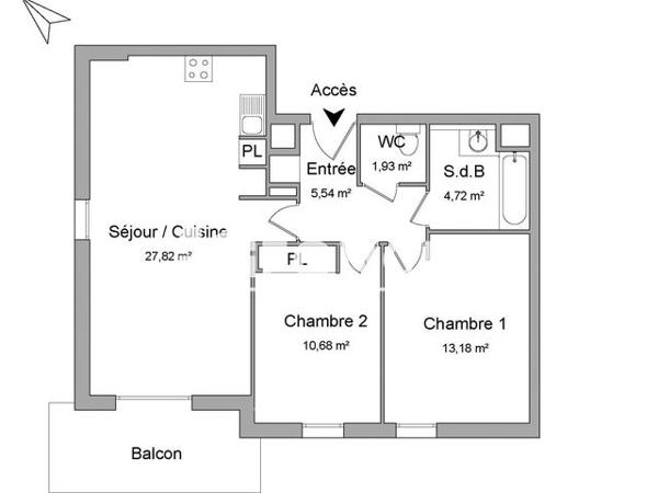 Location Appartement 3 pièces 63.87 m² - 20 RUE DURAND Toulouse 31200