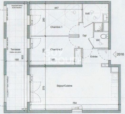 Aix-en-Provence , bel appartement de Type 3 offrant 63 m² (2015) ascenseur, terrasse 17 m², parking.