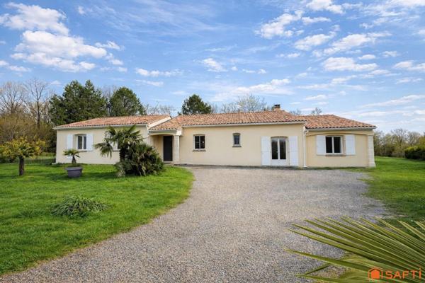 Plain-pied 209 m² au bout d’une impasse, sans vis-à-vis,au calme absolu, à 600m à pied de l'épicerie du village