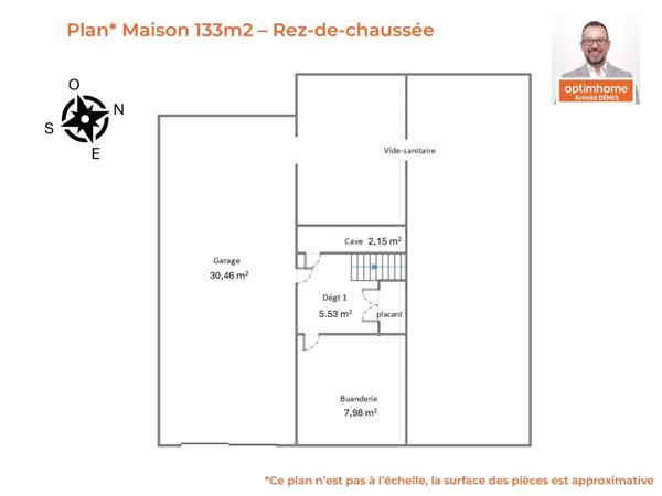 Grande maison familiale 5 chambres + bureau, jardin Ouest & double garage, gare à 10 min