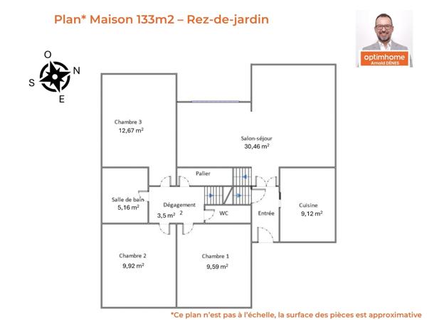 Grande maison familiale 5 chambres + bureau, jardin Ouest & double garage, gare à 10 min