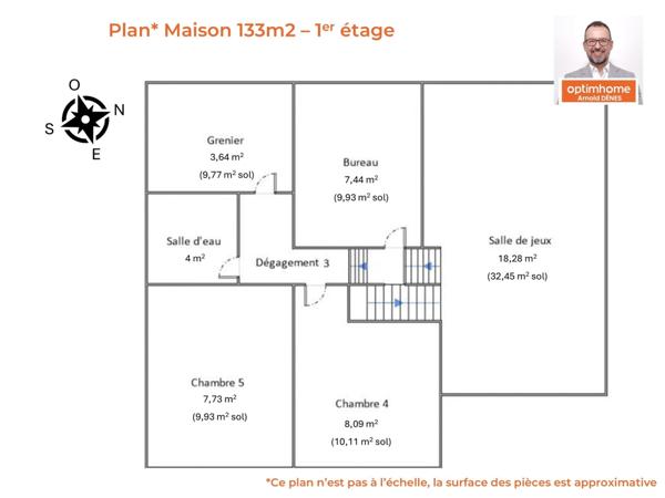 Grande maison familiale 5 chambres + bureau, jardin Ouest & double garage, gare à 10 min