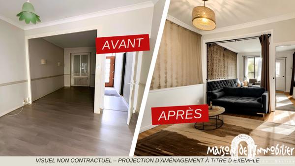 Vente Maison de plain-pied - 3 pièces - 72m² - Proche tous commerces à pied - Jardinet, garage et cave