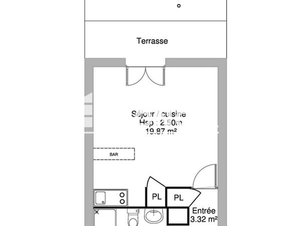 Location Studio 26.55 m² - 76 BIS RUE LAPEYRERE Orthez 64300