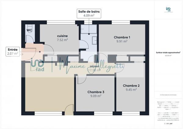 Appartement 4 pièces de 64 m² à Tomblaine (54510)