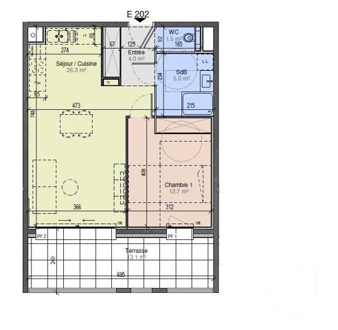 Appartement T2 à vendre  2 pièces - 49,70 m2 CHALLES LES EAUX - 73
