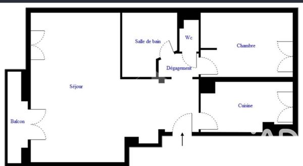 Appartement à vendre 3 pièces 56,3 m² Sèvres