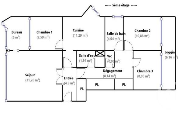 Appartement F5 à vendre  5 pièces - 104 m2 BOULOGNE BILLANCOURT - 92