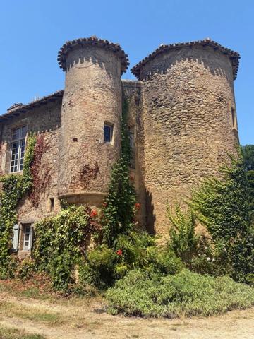 MARCIAC(32): ancienne SEIGNEURIE avec BEAU CHATEAU XIV sur 3,5ha, cachée, au bout du chemin, sans voisin, en campagne, 500m2 habitables, piscine chauffée, découvrez les riches heures des seigneurs