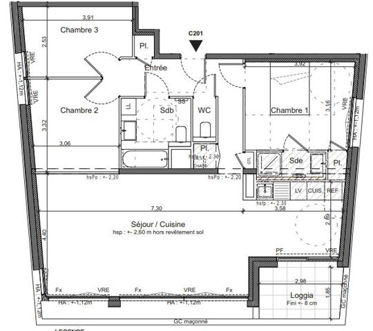 Appartement T4 avec Loggia et 2 Parking
