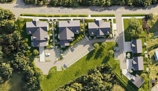 COMBRIT Sainte Marine (29) - Résidence "LES EMBRUNS" Appartement T1 bis de 40 m² habitable avec 1 balcon et 1 place de parking