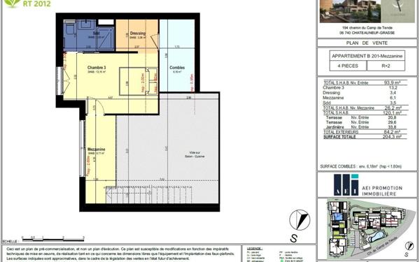 Appartement à vendre    4 pièces • 120,10 m2 Châteauneuf-Grasse