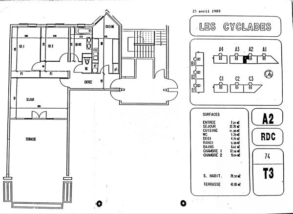 Appartement traversant T3 79m2