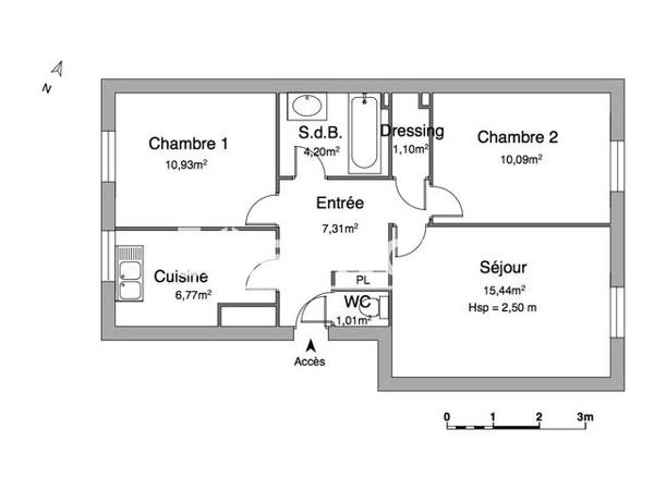 Location Appartement 3 pièces 56.9 m² - 5, PLACE FOCH Enghien Les Bains 95880