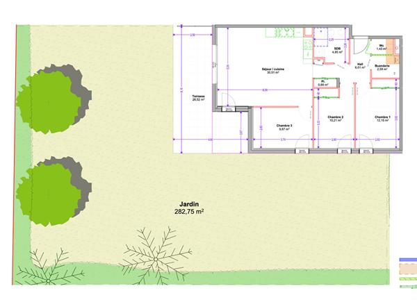 PONT DE CHERUY - T4 en Rez de jardin (A02)
