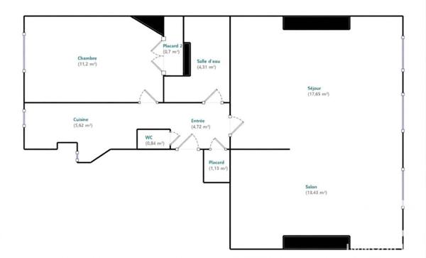 Appartement à vendre 3 pièces 59,6 m² Paris 17