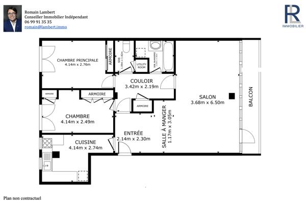Appartement de 77 m2 avec 2/3 chambres à Boulogne Billancourt