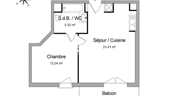 Location Appartement 2 pièces 41.79 m² - Savigny-le-temple 77176