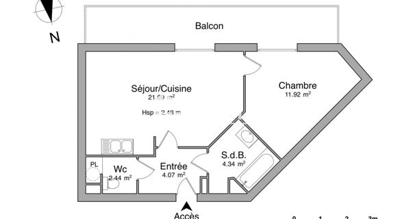 Location Appartement 2 pièces 44.46 m² - Bussy-saint-georges 77600