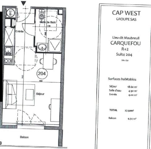 INVESTISSEMENT LOCATIF  CARQUEFOU - Résidence Cap West - Carquefou Maubreuil - 7.87%  de rentabilité.
