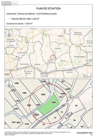 Achat - Terrain de loisirs, bois, étangs Vernou-sur-Brenne 37210 1335 m 2