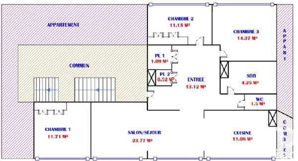 Appartement à vendre 4 pièces 93 m² Bonneville