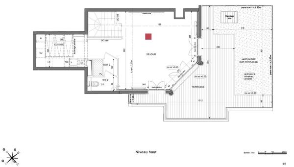 Puteaux – Duplex 4 pièces neuf avec terrasse et balcon face à la Seine 3T27