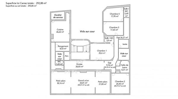 Appartement à vendre 7 pièces 293 m² Paris 17