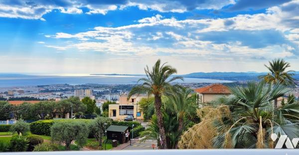 NICE OUEST – Les Belles Terres – Spacieux studio avec large terrasse et vue dégagée sur la mer.