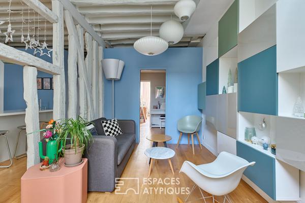 Appartement traversant et rénové au coeur du quartier des Enfants Rouges