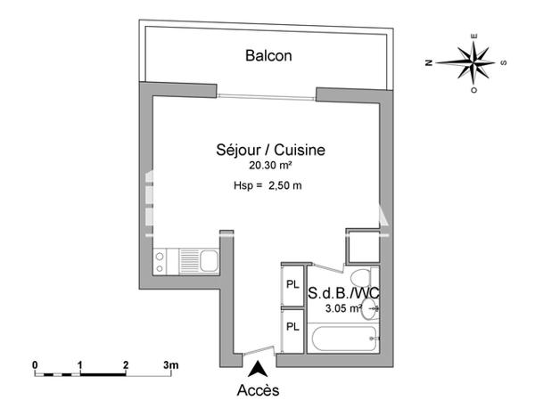 Location Studio 23.78 m² - 50 AVENUE FOCH Biarritz 64200