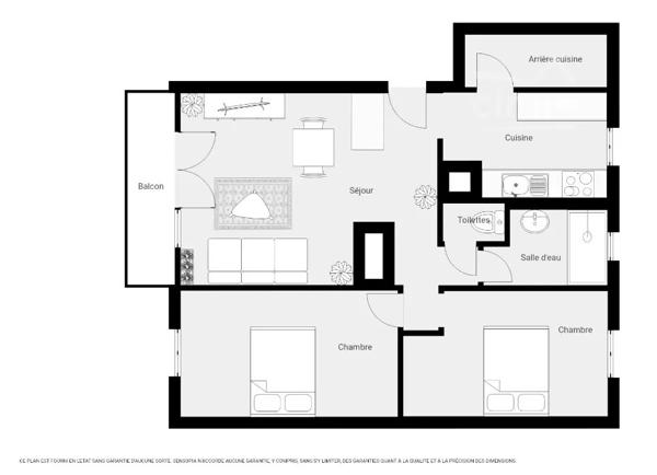 Appartement T3 situé au 6 ème et dernier étage de la résidence Mazieres à  Bourges.