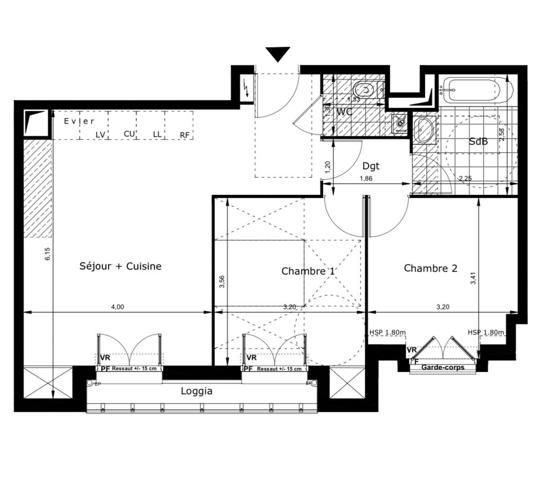 Appartement meublé Le Blanc Mesnil 3 pièce(s) 59.10 m2