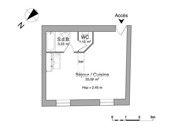 Location Studio 29.97 m² - 32 RUE DE LA LIBERTE Bourgoin-jallieu 38300