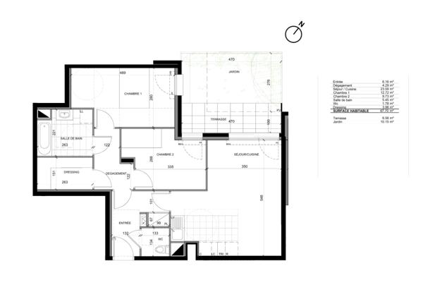 Appartement 3 pièces - 71 m²