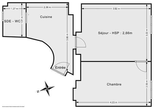 Appartement 2 pièces de 33,45 m² avec cave – Métro Garibaldi à 270 m – Saint-Ouen-sur-Seine