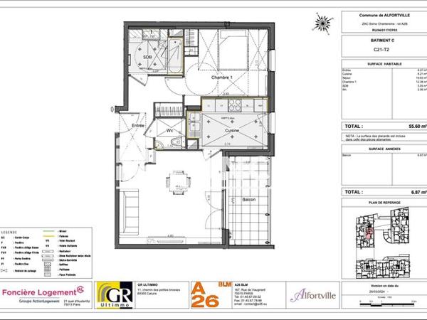 Location Appartement 2 pièces 55.6 m² - 2 RUE OLYMPE DE GOUGES Alfortville 94140