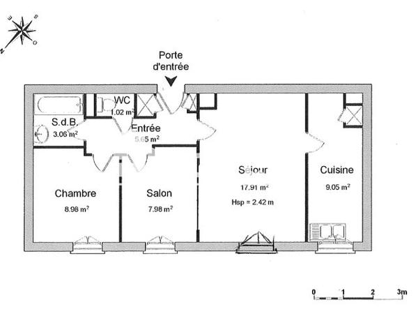 Location Appartement 3 pièces 53.7 m² - Cergy Le Haut 95800