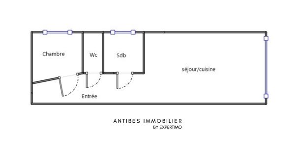 Antibes (06600) Antibes 2 pièces rez de jardin 42 m2 parking piscines tennis gardien