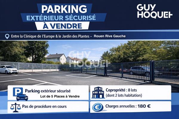 Lot de 5 places de parking extérieur sécurisé à vendre ? Rouen Rive Gauche